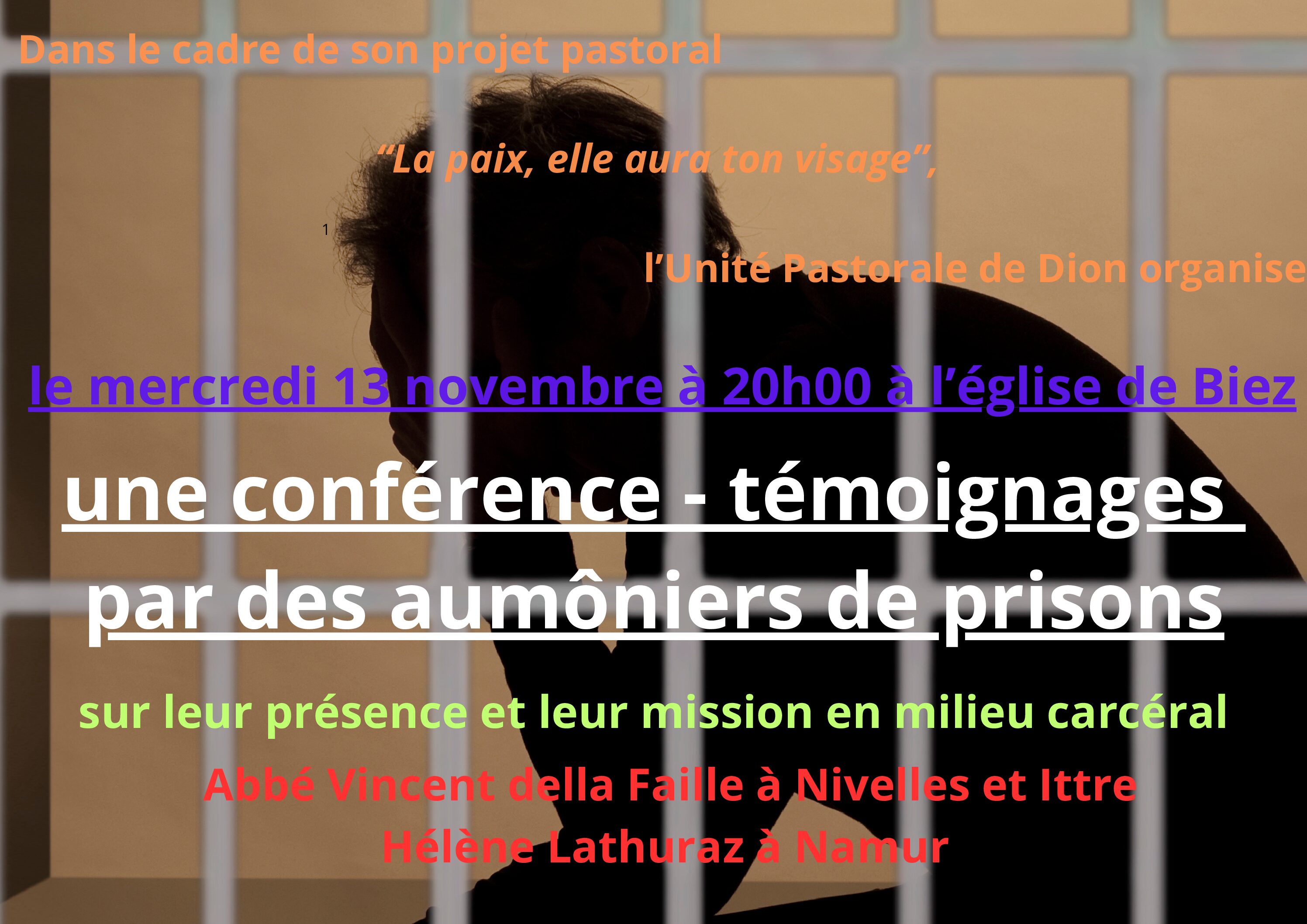 Témoignages d’aumoniers de prisons- Unité pastorale de Dion- 13 Novembre 2024